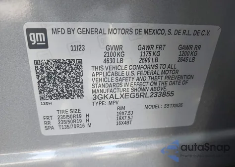 2024 GMC Terrain Awd Denali z USA, uszkodzony, nr VIN 3GKALXEG5RL233855